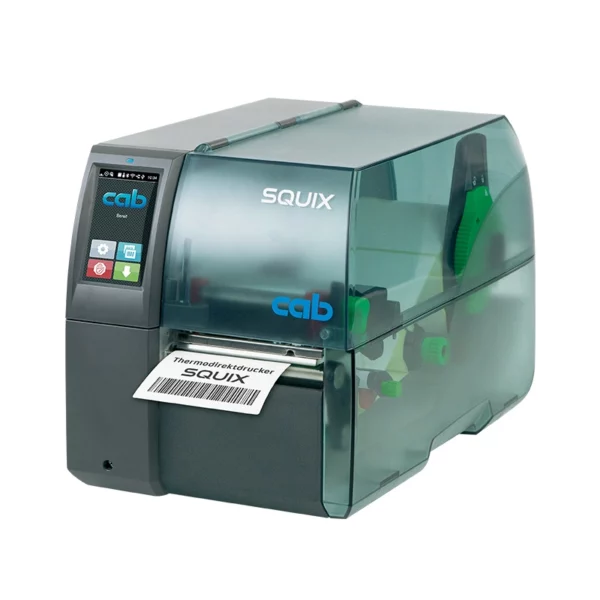 La CAB SQUIX 4 est une imprimante d’étiquettes industrielle performante, fiable et simple d’utilisation. Elle imprime sur tous les types de matières, avec une résolution jusqu’à 609 dpi, une vitesse jusqu’à 300 mm/s et une largeur d'impression jusqu’à 108,4 mm.