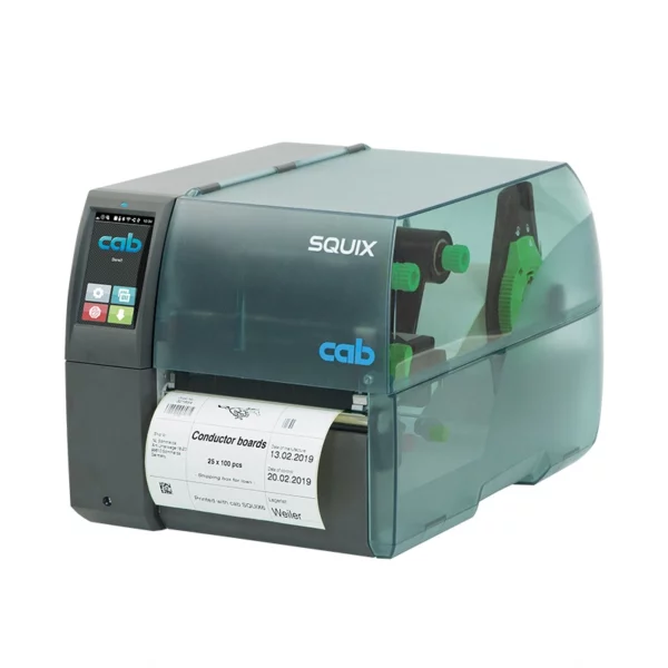 La CAB SQUIX 6.3 est une imprimante d’étiquettes industrielle performante, fiable et simple d’utilisation. Elle imprime sur tous les types de matières, avec une résolution jusqu’à 305 dpi, une vitesse jusqu’à 250 mm/s et une largeur d'impression jusqu’à 168 mm.
